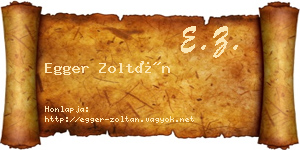 Egger Zoltán névjegykártya